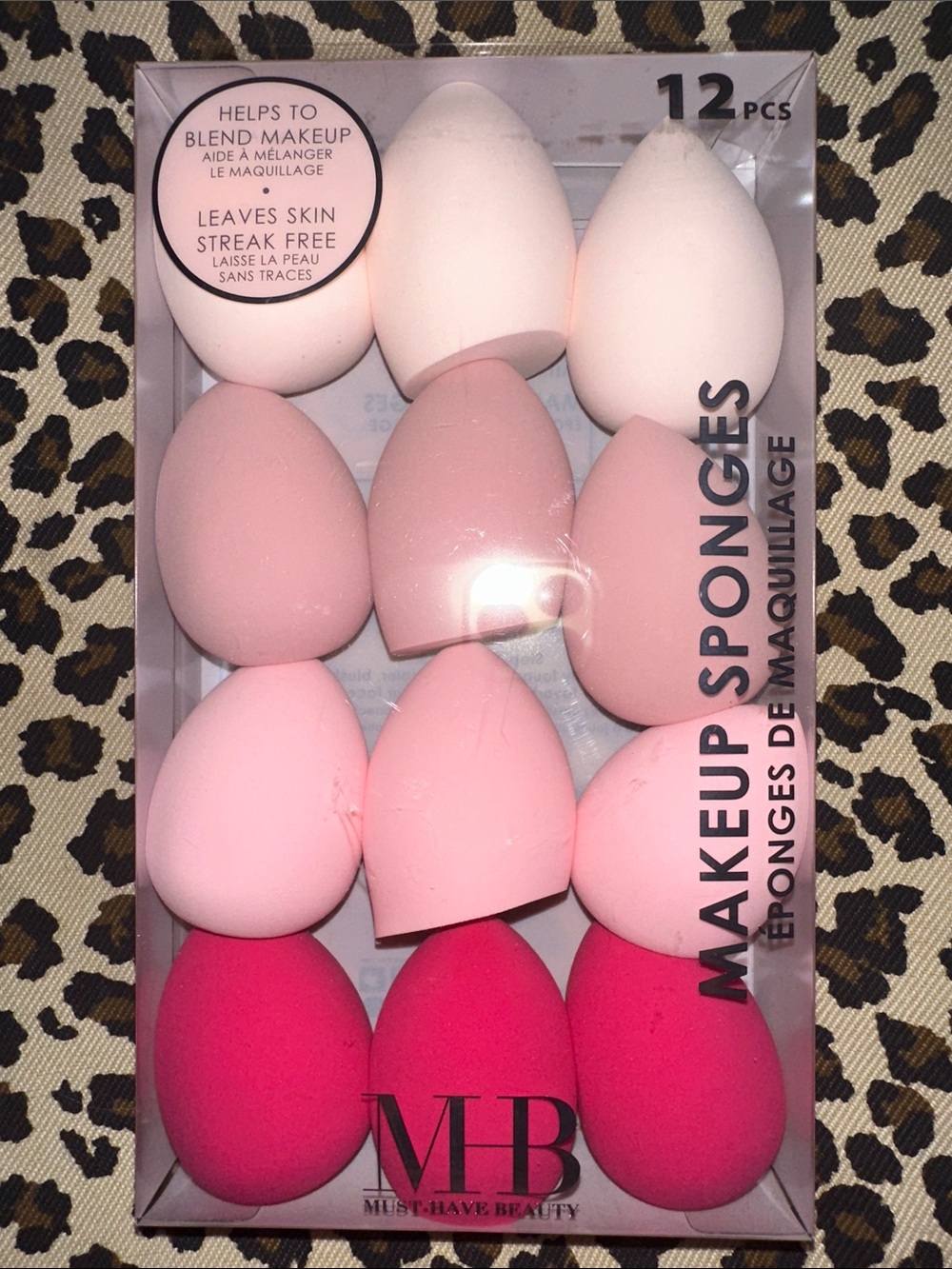 MUST HAVE BEAUTY Makeup Sponges Set OF 12 NIB